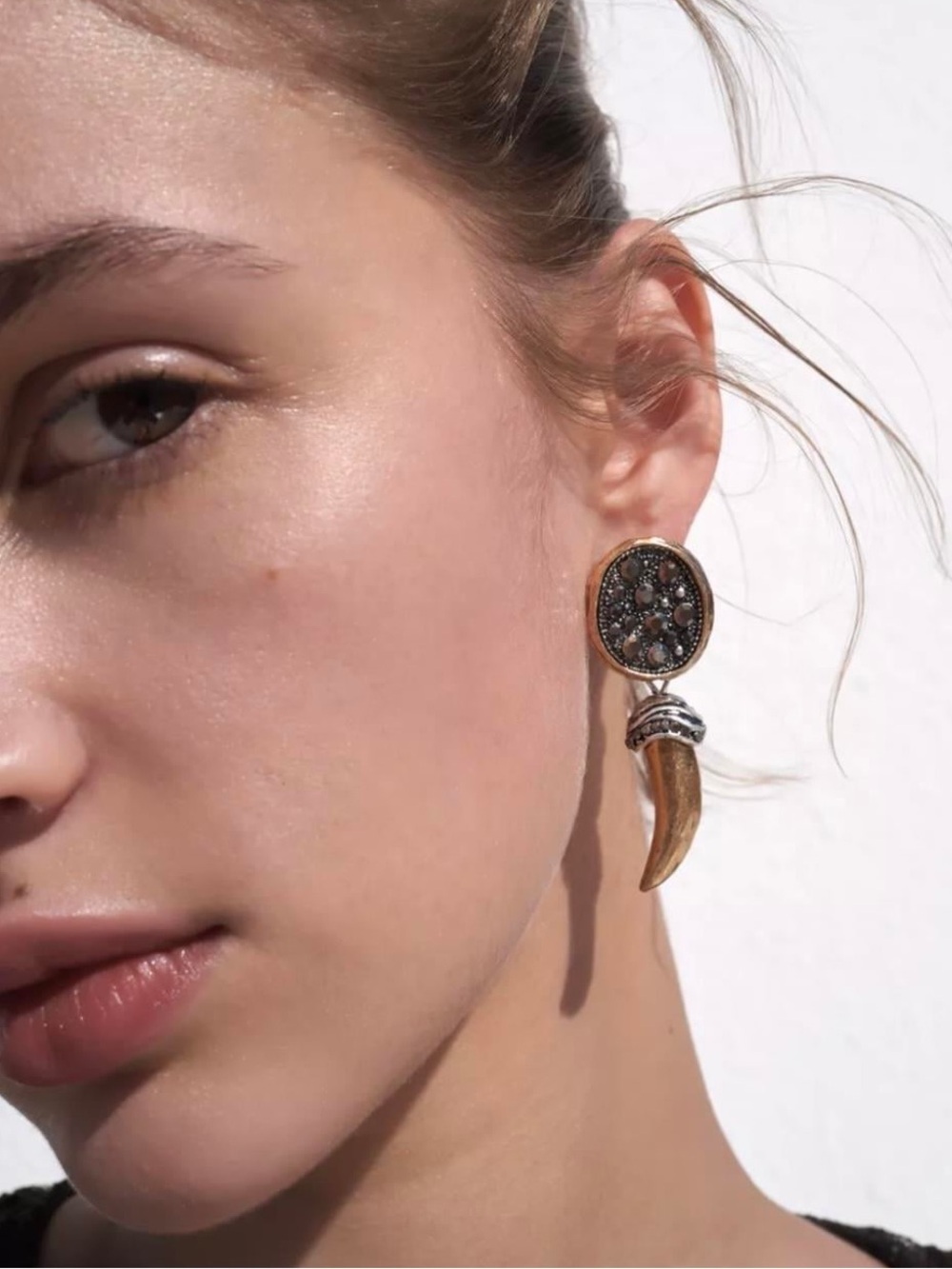 Edgy Horn drop Earrings